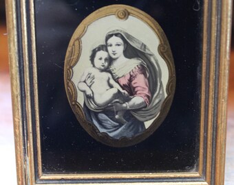 Madonna Reverse Painting on Glass