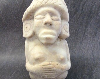 Pre Columbian Hand Carved Statue Artifact