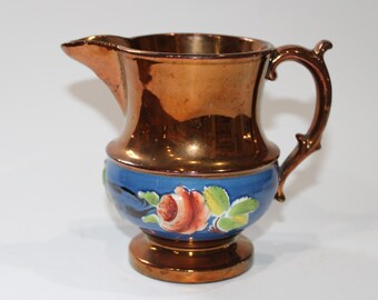 Antique English Copper Lustreware Jug