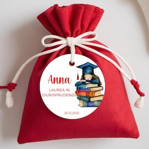 Set Tag rotondi per la Laurea, disponibili in cartoncino o adesivi