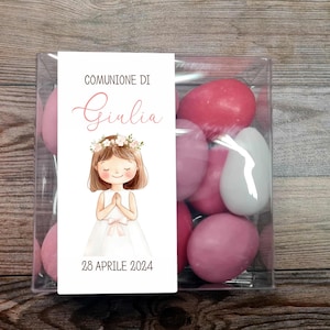 Scatoline Bomboniera Confetti Prima Comunione bambina, tag comunione, ricordo comunione, portaconfetti prima comunione