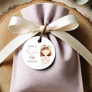 First Communion Girl Tag Editable, Printable Favor Tag Template, Comunione Bambina, Tag Bomboniera – Comunión Niña - communion tag template