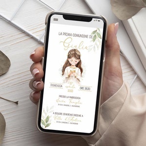 Invito digitale prima comunione bambina