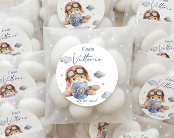 Set of confetti sachets for birth or baptism / Favors for birth, baptism, birthday / Confetti holder for birth, baptism, birthday