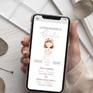 Invito digitale personalizzato, invito comunione personalizzato, invito laurea personalizzato