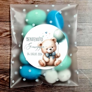 Bustine per confetti Battesimo o nascita Bambino, Bomboniera Nascita bimbo, Battesimo, Compleanno, Porta confetti Nascita, Battesimo orsetto