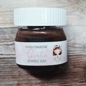 Mini nutelle personalizzate - Nutelline personalizzate prima comunione bimba