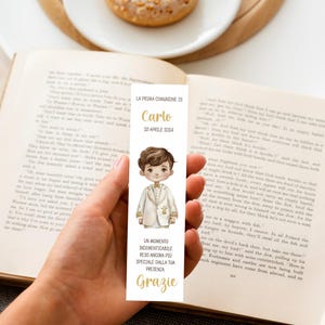 Cioccolatino personalizzato prima comunione bambino / Segnalibro / Segnaposto Comunione Bimbo / ricordo prima comunione / confettata