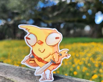 Chicken Mascot Warrior Class Sticker