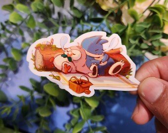 Pokemon Rowlet & Munchlax Nap time Sticker