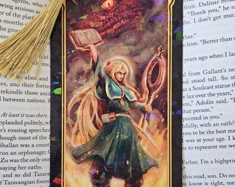 Dungeon Meshi Holographic Bookmark | Marcille & The Red Dragon