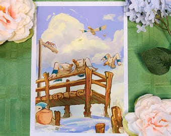 Mini Print Pokemon Pier: Day Edition Wingull and Pelipper