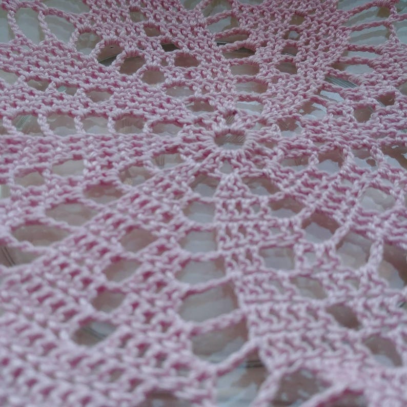 Large Light Pink Square Flower Doily Placemat Etsy