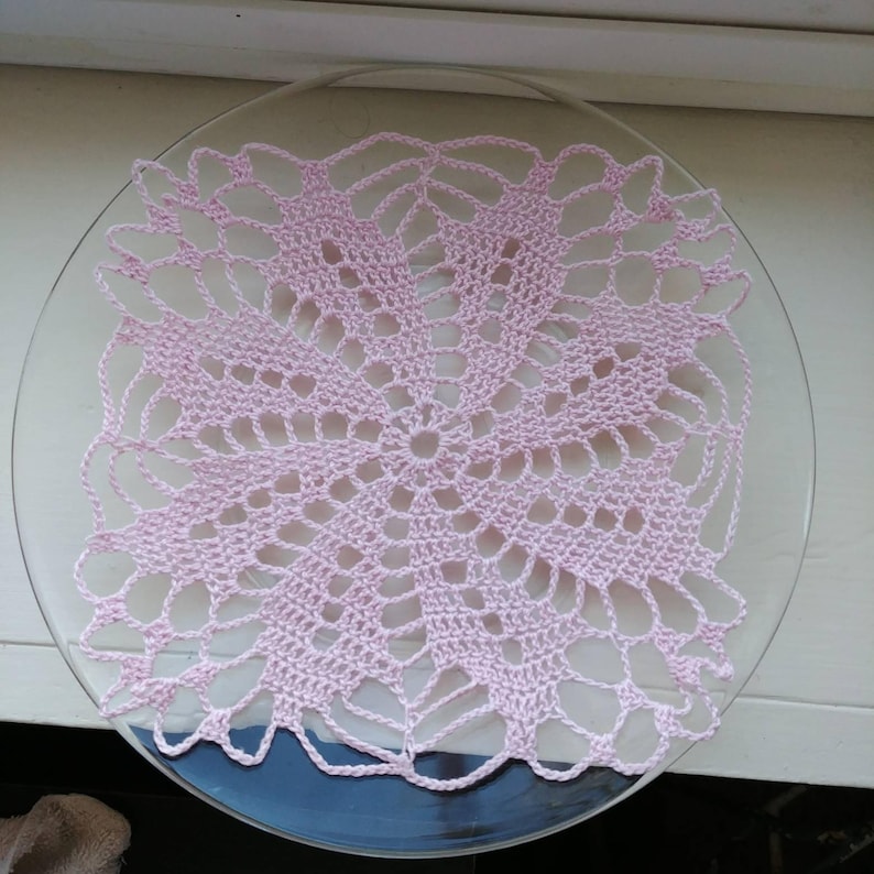 Large Light Pink Square Flower Doily Placemat Etsy