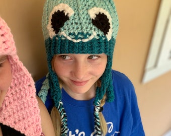 Axolotl Trapper Hat / Earflap Winter Hat