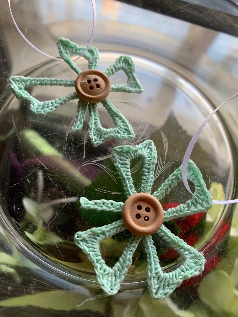 4-Leaf Clover / St. Patrick's Day Shamrock Ornaments Set of 2 Mint Green