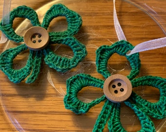 4-Leaf Clover / St. Patrick's Day Shamrock Ornaments (Set of 2)