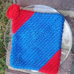 Royal Blue and Red Double Layered Crocheted Pot Holder/Hot Pad/Trivet (Set of 2)