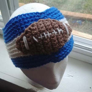 Crocheted Football Headband/Ear Warmer