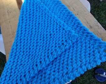 Royal Blue Knitted Cotton Dishcloth/Washcloth