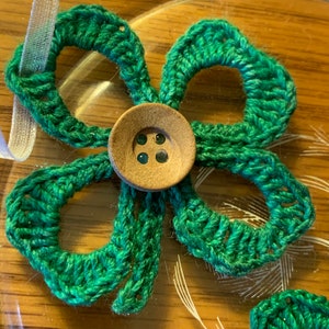 4-Leaf Clover / St. Patrick's Day Shamrock Ornaments Set of 2 Emerald Green