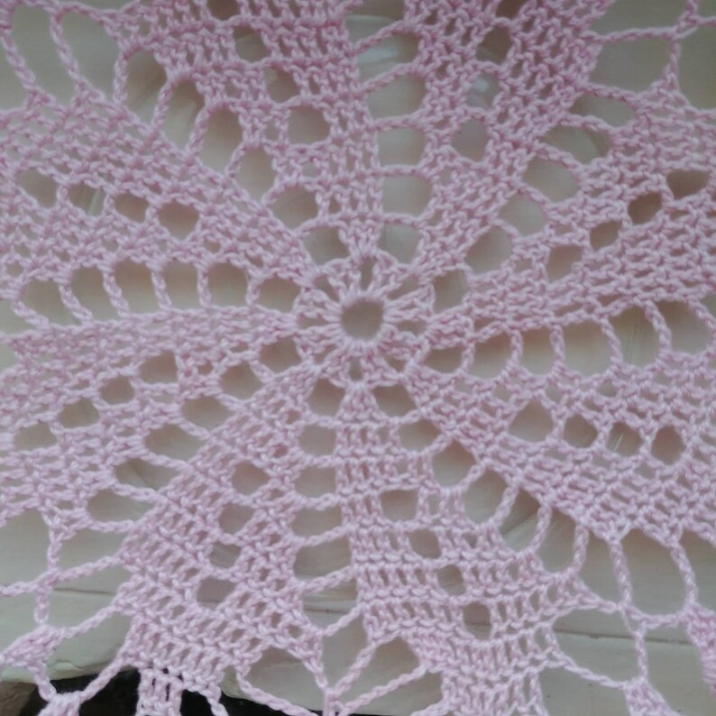 Large Light Pink Square Flower Doily Placemat Etsy