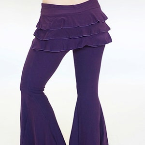 Frauen Rüschenhose mit angesetztem Rüschenrock, BUSTLE PANTS, brennender Mann, Festivalkleidung, Tanzhose, Bauchtanzhose, trendy