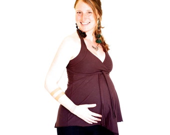 Maternity Clothes - Sexy Halter Top, Dancwear, festival tank - GRECIAN HALTER - adjustable ties, maternity, dance