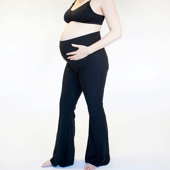 Maternity Yoga Pants, Fold-over Waist, YOGINI FLARES, Workout