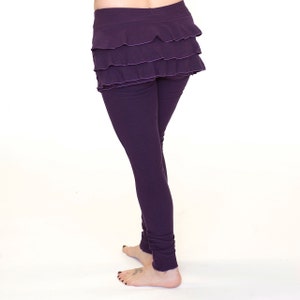 Womens Ruffle Pants Yoga Clothing, Ruched Leggings - BUSTLE LEGGINGS - festival and dance clothes