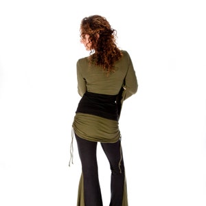 Flared Dance Pants with attached ruched skirt BOOTY FLARES festival clothing Tribal fusion pants