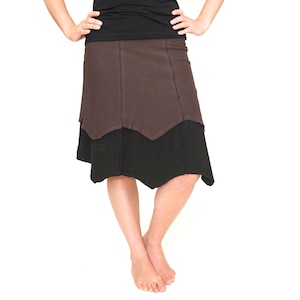 Festival layered skirt, knee length and mini together DOUBLE DAISY SKIRT, two in one, pixie fairy stretch dance