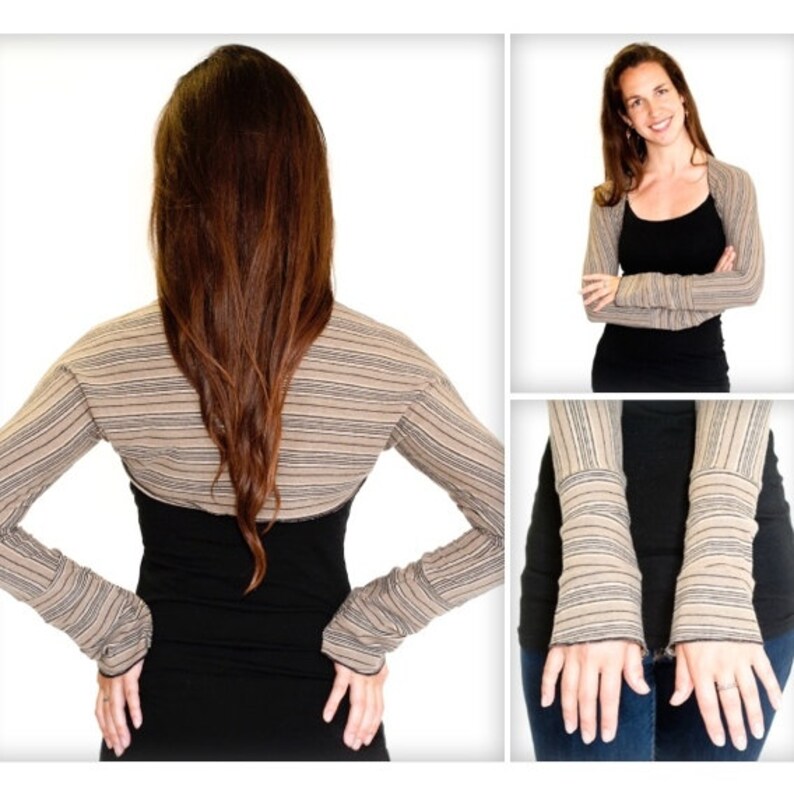 long striped shrug