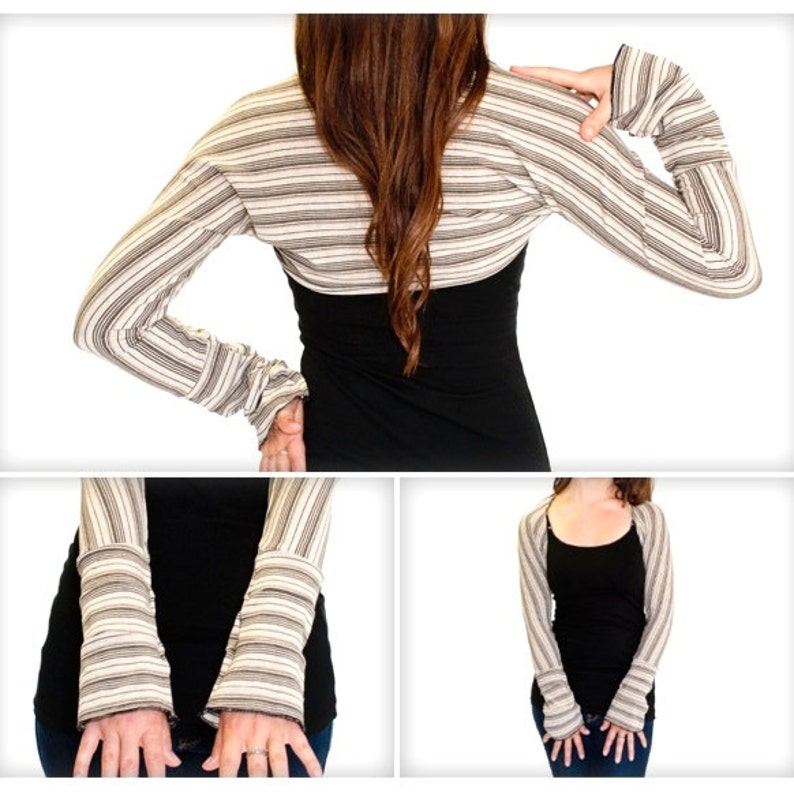 long striped shrug