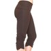 Yoga Capri Pants, cropped and ruched leg with fold over waistband - YOGINI CAPRIS - bloomers, dancewear 