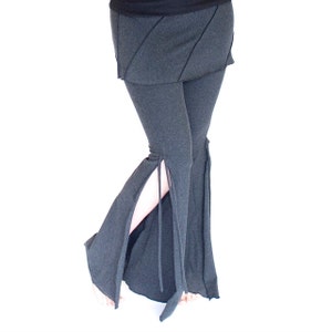 Tribal Fusion Bauchtanz Hose - VORTEX FLARES, angesetzter Rock Workout Tanzhose, Festival Kleidung, Schlaghose
