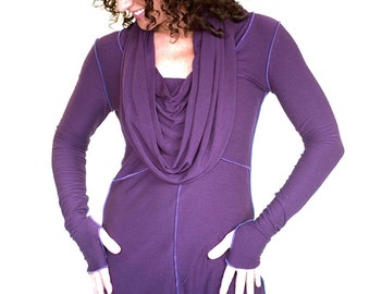 PANDORA TUNIC Top, Daumenlöcher, Yoga Hoodie mit Kapuze für Frauen