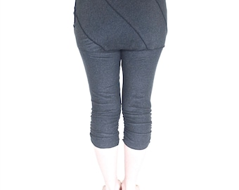 Spodnie do jogi Capri z marszczeniami i spódniczką: regulowane legginsy do tańca VORTEX CAPRIS