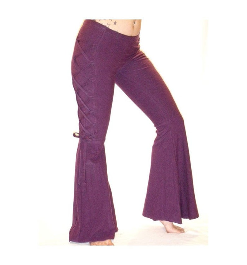 Sexy Flared Dance Yoga and Hooping Pants With Corset Lacing - Etsy