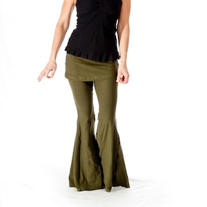 Schlaghose Damen Yoga Hose, Schlaghose mit angeschnittenem Rock, SASSY HOSE, Festival Kleidung, Bauchtanz Hose