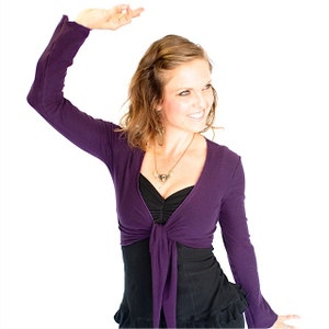 Bellydance and Yoga Tie Top - BARDOT TOP - choli, dance wear, festival, shrug