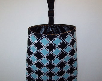 Ready To Ship! Car Litter Bag // Auto Litter Bag // Auto Trash Bag // New Stay Open Design! // Geo // Tiles