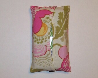 Auto Visor Tissue Cozy - Stylish Tissue Holder For Your Car - Amy Butler - Fresh Poppies