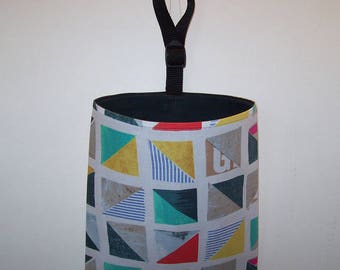 Car Litter Bag // Auto Litter Bag // Auto Trash Bag // Stay Open Design! // Half Square Triangles - Color Block