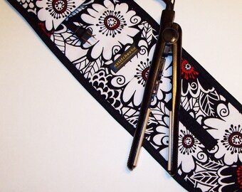 Curling Iron Case / Flat Iron Cover (Insulated) For Travel Storage, or the Gym - Zesty Zinnia