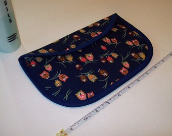 MINI Curling Iron Case // Mini Flat Iron Cover // Insulated // For Travel Or The Gym // Heat Resistant // Japanese Owls // Navy