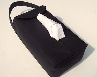 NEW!  Automobile Hanging Tissue Box Cover / Tissue Box Cozy / Automobile Accessory For Your Car / Solid Black