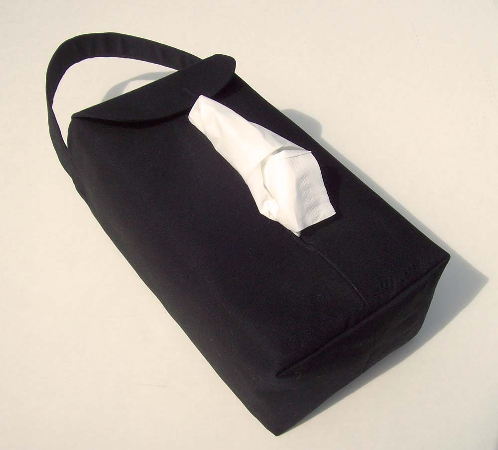 NEW! Automobile Hanging Tissue Box Cover / Tissue Box Cozy / Automobile Accessory For Your Car / Solid Black