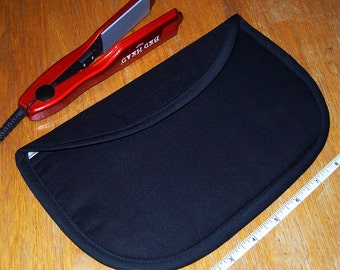 MINI Curling Iron Case // Mini Flat Iron Cover for Travel or the Gym (Insulated) // Solid Black