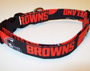 Awesome Cleveland Browns / Browns / Dawgs / Football / NFL / Dog Collar / Adjustable / Many NFL and College teams available upon request